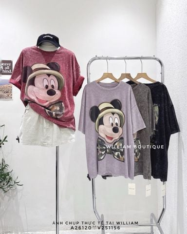  Áo thun oversize wax Mickey nơ 8317 