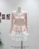  Áo len tay dài peblum phối ren 0936 