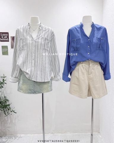  Áo sơ mi cổ trụ V 6764 