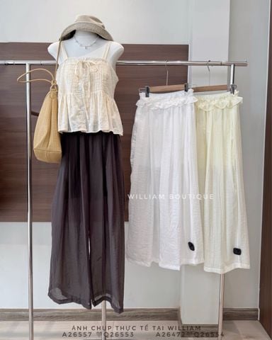  Quần voan mỏng suông lưng bèo 3061 