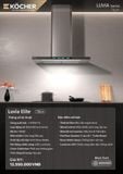  Máy hút mùi Kocher LUVIA ELITE chữ T 70cm công suất 1150m3/1h màu đen xám 