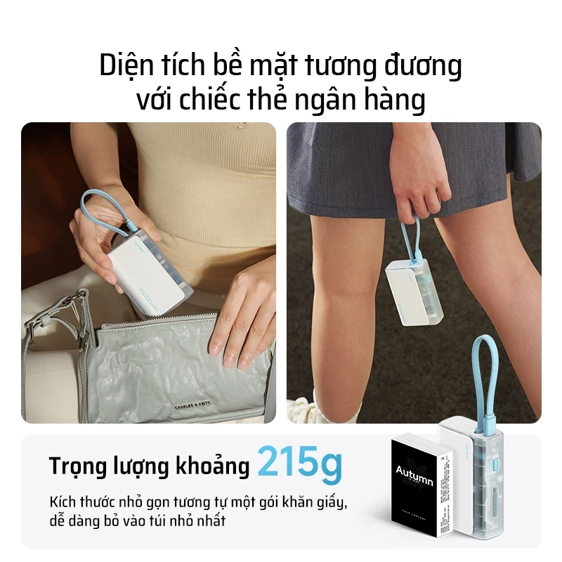  Pin Dự Phòng CUKTECH CP133L 10000mAh 33W (1*Type-C + 1*USB-A Port + 1*Type-C Built-in Cable, LED Display) 