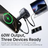  Tẩu Sạc Cho Ô Tô Baseus PrimeTrip VR1 60W (With 0.8m Retractable Cable (U+C) + Type-C, 180° Rotating Design, Dual Anti-Slip Clips, LED Indicator, 60W Triple Ports) 