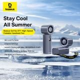  Quạt Cầm Tay Baseus GoTrip DT1 High-Speed (4000mAh, 8.5H, Digital Display, 19000RPM & 5m/s, 5 Speed Settings, 90° Foldable) 