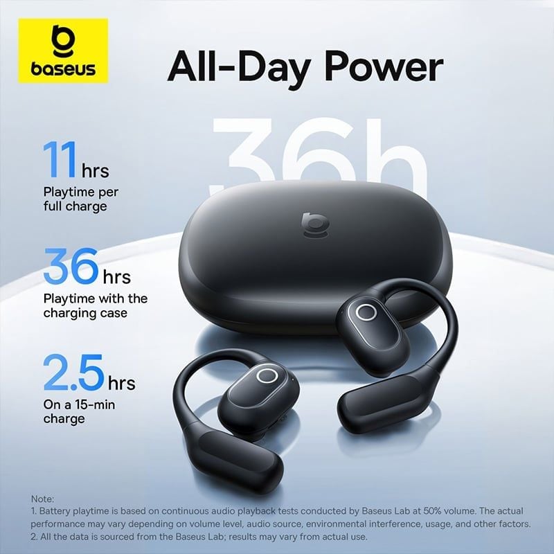  Tai Nghe Bluetooth TWS Baseus Eli 2i Fit (Bluetooth v6.0, 11H, IPX5, 2-mic AI ENC, 14.2mm dynamic drivers, SuperBass) 