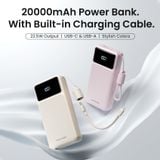  Pin Dự Phòng Kèm Cáp Type-C VENTION XGY 20000mAh 22.5W (CCC / 3C Certification, 1*Type-C + 1*USB-A port, Smart LED Display) 