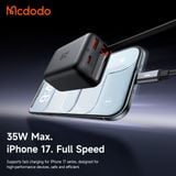 Củ Sạc Nhanh MCDODO FreeGo Series CH-129 35W (1*Type-C + 1*USB-A port + 65cm Type-C built-in cable) 