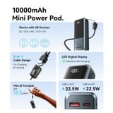  Pin Dự Phòng VENTION FKO 10000mAh 22.5W (1*Type-C + 1*USB-A port, with Built-in Type-C Lanyard Cable, LED Display Type) 
