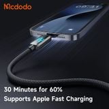  Cáp Sạc Nhanh C to Lightning MCDODO CA-263 36W (1.2m, 480Mbps, 4 Display Modes Speed, Supports CarPlay) 