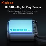  Pin Dự Phòng Kèm Cáp Type-C + Lightning MCDODO Minikit series MC-862 10000mAh 22.5W (1*Type-C port) 