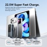  Pin Dự Phòng VENTION FKO 10000mAh 22.5W (1*Type-C + 1*USB-A port, with Built-in Type-C Lanyard Cable, LED Display Type) 