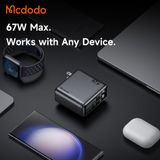  Củ Sạc Nhanh MCDODO FreeGo Pro CH-863 67W (1*Type-C port + 2*Type-C 80cm built-in cable) 