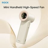  Quạt Cầm Tay Mini ROCK Mini Handheld High-Speed Fan (5W, LED Smart Display, 6H, 9m/s Wind Speed, 5-Speed Adjustable Settings, 3000mAh, 17400RPM) - Cũ 