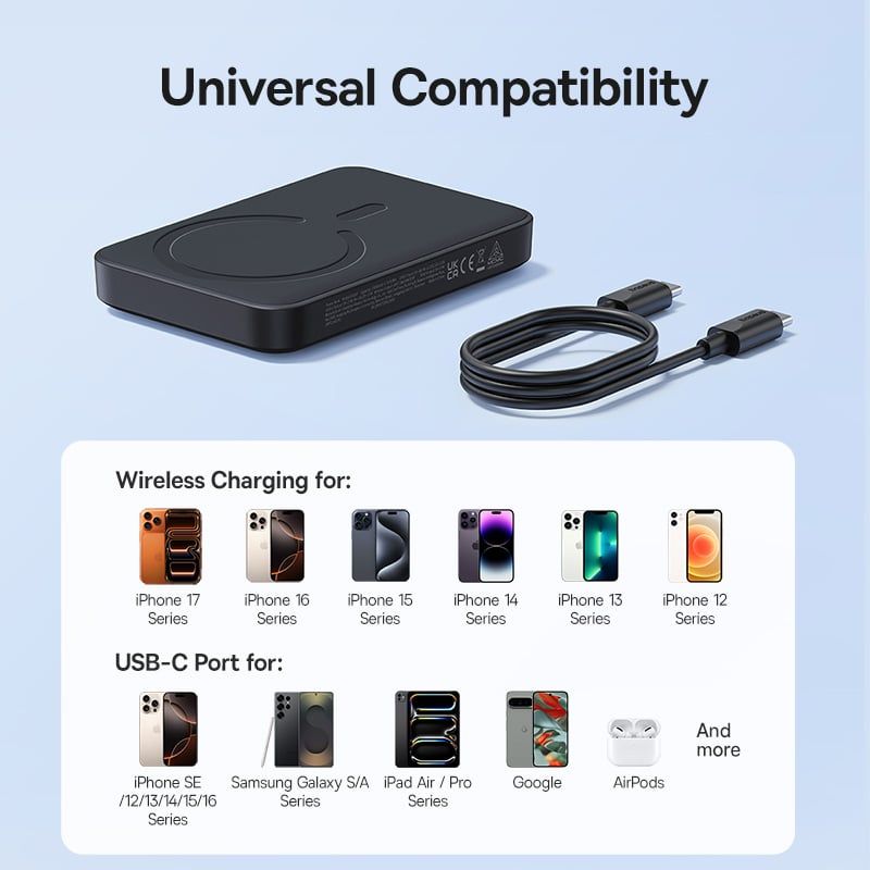  Pin Dự Phòng Không Dây Baseus EnerFill FM11 10000mAh 30W (1*Type-C port, NTC Cooling System, 15W Wireless Charging) 