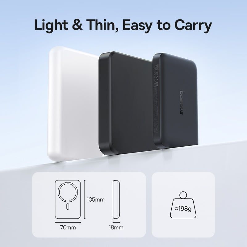  Pin Dự Phòng Không Dây Baseus EnerFill FM11 10000mAh 30W (1*Type-C port, NTC Cooling System, 15W Wireless Charging) 