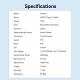  Cáp Sạc Nhanh C to C VENTION TRW 100W (5A, 480Mbps) 