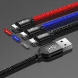  Cáp sạc và truyền dữ liệu tốc độ cao Baseus Three Primary Colors tích hợp 3 đầu kết nối Type C, Android và Lightning ( USB Type A to USB Type C/ Micro USB/ Lightning Fast Charging Cable) 
