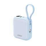  Pin Dự Phòng Không Dây AUKEY PB-MS22 10000mAh 20W (CCC / 3C Certification, 1*Type-C + 1*USB-A + 1*Type-C Built-in Cable, Digital Display, Support Wireless Charging 15W) 