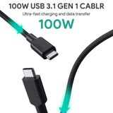  Cáp Sạc Nhanh C to C AUKEY CB-CD21 100W (USB3.1 10Gbps, 4K@60Hz 30-bit, 5A, 1.2m) 