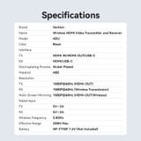  Bộ Truyền Hình Ảnh HDMI Không Dây VENTION ADU 1080P@60Hz (Transmitter and Receiver, 200M Stable Transmission, Up to 1 TX to 4 RXs, Support NP-F750 7.4V Battery, Wireless + Wired Flexibility, LED Status Display) 