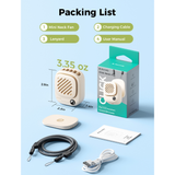  Quạt Đeo Cổ Cầm Tay Mini AECOOLY Click 01 (7000RPM, 3-Speed Level Adjustment, Up to 9H, 2000mAh, 7m/s, Digital Display, ≤30db) 