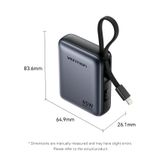  Pin Dự Phòng Kèm Cáp Type-C + Lightning VENTION FKM 10000mAh 45W (1*Type-C port, Digital Display) 