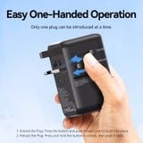  Củ Sạc Du Lịch Đa Năng Tích hợp cáp sạc dây rút VENTION FJI 65W Travel Universal Charger  (1C + 2A Ports, GaN V, 65W/60W/5W, with Built-in USB-C Cable) 