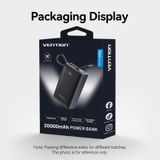  Pin Dự Phòng Kèm Cáp Type-C VENTION FKD 20000mAh 65W (2*Type-C + 1*USB-A port, Digital Display) 