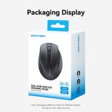  Chuột Không Dây Công Thái Học VENTION KTM (2.4GHz + Bluetooth 5.1, 4000DPI, 5-Level DPI Adjustment, 6 Buttons, ≤10m, AA Battery) 