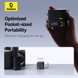  Củ Sạc Nhanh Để Bàn Baseus Super GaN 100W (GaN6 Technology, with 0.8m Retractable Type-C Cable + 2*Type-C + 1*USB-A port) 