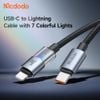 Cáp Sạc Nhanh C to Lightning MCDODO CA-819 36W (1.2m, 480Mbps, with 7 Colorful Lights) 