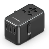 Củ Sạc Du Lịch Đa Năng Tích hợp cáp sạc dây rút VENTION FJI 65W Travel Universal Charger  (1C + 2A Ports, GaN V, 65W/60W/5W, with Built-in USB-C Cable) 