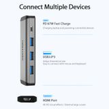  Hub Mở Rộng Kết Nối Đa Năng VENTION CNB (Type-C to HDMI/USB3.0*3/PD) 