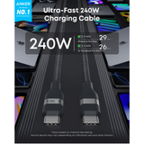  Cáp Sạc Nhanh C to C ANKER A82E2 240W (0.9m, 480Mbps, USB-IF Certified) 