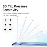  Bút Cảm Ứng Baseus Smooth Writing PS3 Air Wired Charging Bluetooth Version (130mAh, 15H, 6D Tilt Sensitivity, 32 Custom Shortcut Keys, Palm Rejection, Strong Magnetic Attachment, Real-time battery display) 