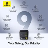  Củ Sạc Nhanh Để Bàn Baseus Super GaN 100W (GaN6 Technology, with 0.8m Retractable Type-C Cable + 2*Type-C + 1*USB-A port) 