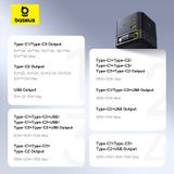  Củ Sạc Nhanh Để Bàn Baseus Super GaN 100W (GaN6 Technology, with 0.8m Retractable Type-C Cable + 2*Type-C + 1*USB-A port) 