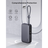  Pin Dự Phòng AUKEY PB-Y47 10000mAh 30W (1*Type-C + 1*USB-A Port + Built-in Type-C cable, Digital Display) 