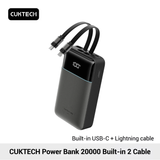  Pin Dự Phòng Kèm Cáp Type-C & Lightning CUKTECH CP24 LPB200NL 20000mAh 40W (1*Type-C + 1*USB-A port, LED Display, Flight Approved, CCC / 3C Certification) 