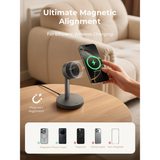  Đế Sạc Đứng Từ Tính Không Dây AUKEY Qi2.2 MagFusion LC-MC111 25W (Wireless Charging Qi2.2, 35° Adjustable Viewing Angle) 