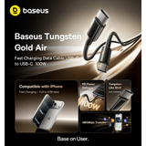  Cáp Sạc Nhanh C to C Baseus Tungsten Gold Air 100W (1.2m/2m, 480Mbps) 