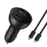  Tẩu Sạc Nhanh Công Suất Cao Baseus Multi Port Car Fast Charger 160W (USB + Dual Type C Port, Tặng Kèm Cáp C to C 100W, Quick Charge™ 5.0) 
