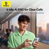  Tai Nghe Không Dây TWS Baseus Bass EP10 NC (Bluetooth v6.0, 7H, -43dB Deep Noise Cancelling, SuperBass, IP55, 58ms Low Latency) 