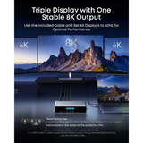  Trạm Sạc Để Bàn Đa Năng 14-in-1 ANKER Prime A83B3 (Triple Display with DisplayLink, 140W Max, Smart Display, Triple 4K@60Hz, Cooling Fan, for macOS and Windows) 