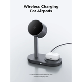  Đế Sạc Đứng Không Dây 2-in-1 AUKEY Qi2.2 MagFusion 2X LC-MC213 25W (Wireless Charging Qi2.2 25W, Strong Magnetic Force, 360° Rotation) 