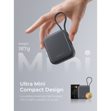  Pin Dự Phòng Không Dây AUKEY PB-MS22 10000mAh 20W (CCC / 3C Certification, 1*Type-C + 1*USB-A + 1*Type-C Built-in Cable, Digital Display, Support Wireless Charging 15W) 