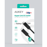  Cáp Sạc Nhanh C to C AUKEY CB-TCC241 240W (8K@60Hz, USB4, USB-IF certified, 40Gbps, 0.8m) 