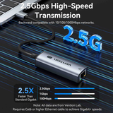  Đầu Chuyển Mạng LAN USB-A to 2.5G Ethernet VENTION CFS (2.5Gbps, 0.15m) 