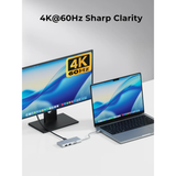  HUB Mở Rộng Đa Năng 6-in-1 AUKEY OfficeDok UH-CUH02 (Type-C to 1*HDMI 4K@60Hz + 2*USB-A 3.2 10Gbps + 2*Type-C 3.2 10Gbps + 1*Type-C PD100W) 
