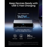  Trạm Sạc Để Bàn Đa Năng 14-in-1 ANKER Prime A83B3 (Triple Display with DisplayLink, 140W Max, Smart Display, Triple 4K@60Hz, Cooling Fan, for macOS and Windows) 